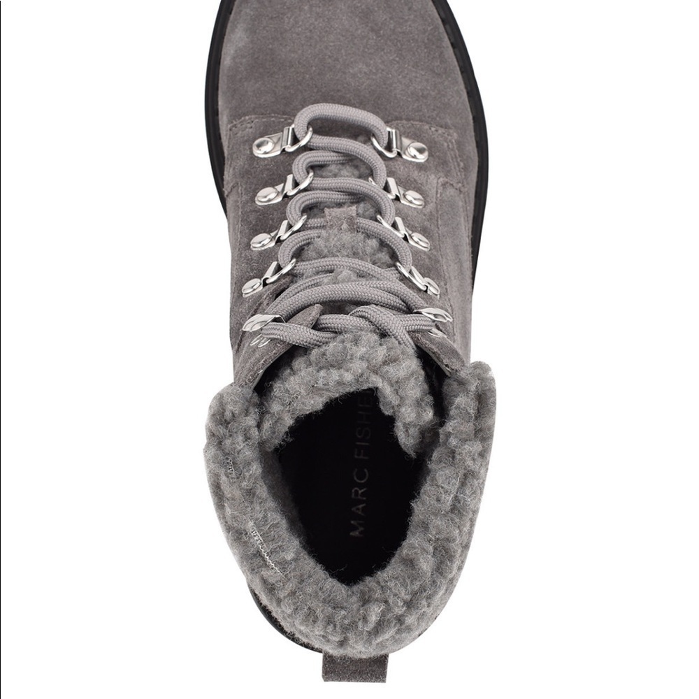 Marc Fisher faux fur hiker boots, never worn , dark grey. Still brand new - Picture 2 of 8